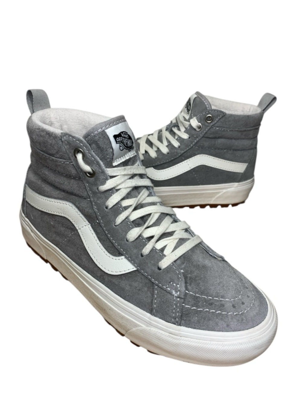 Vans Sk8-Hi MTE Gray Suede Hi Top Chunky Sneakers M7/W 8.5 Waterproof / Cold